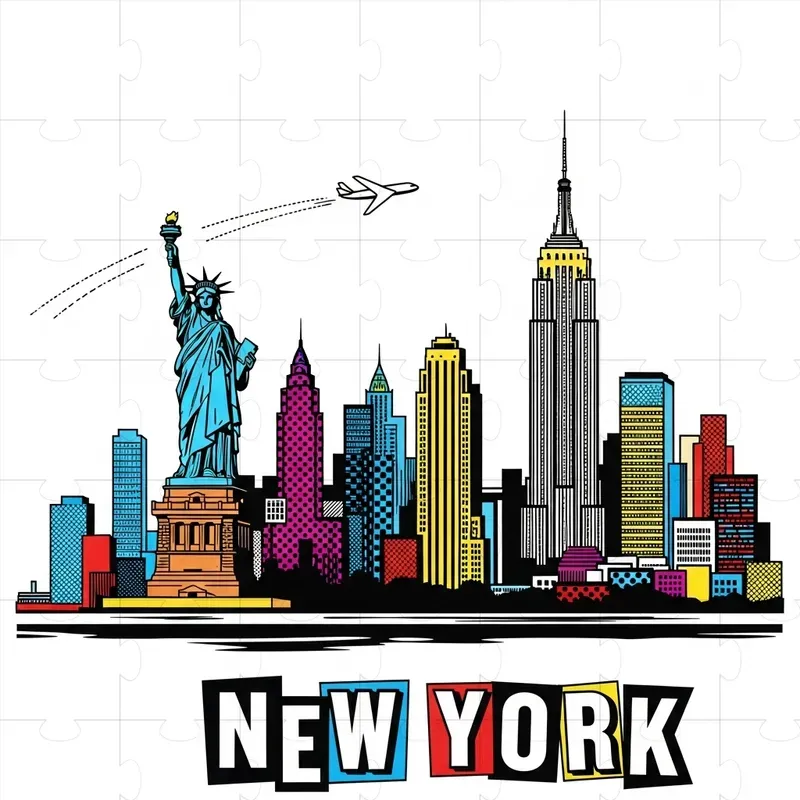 Retro Popart City Skyline Posters