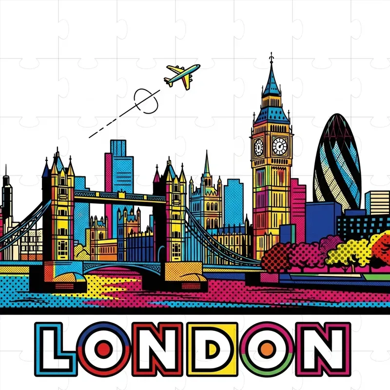 Retro Popart City Skyline Posters