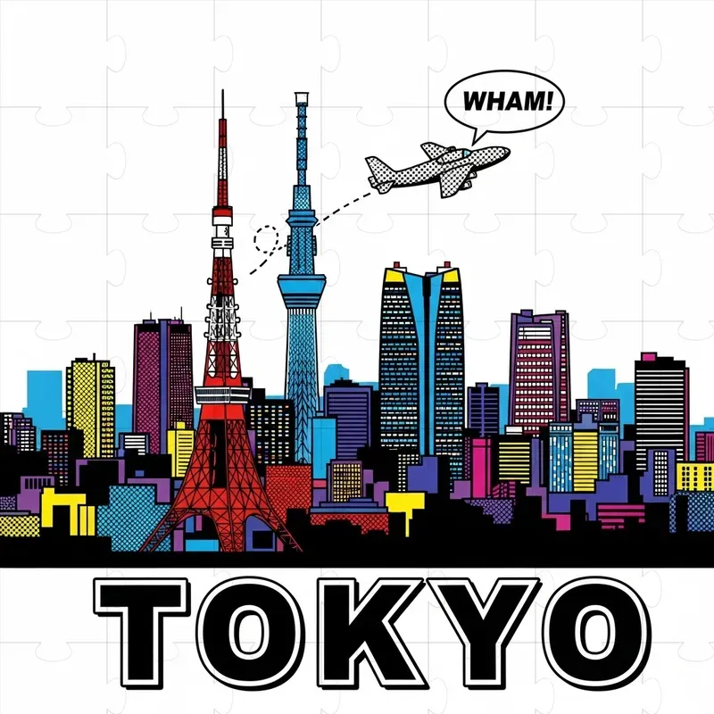 Retro Popart City Skyline Posters