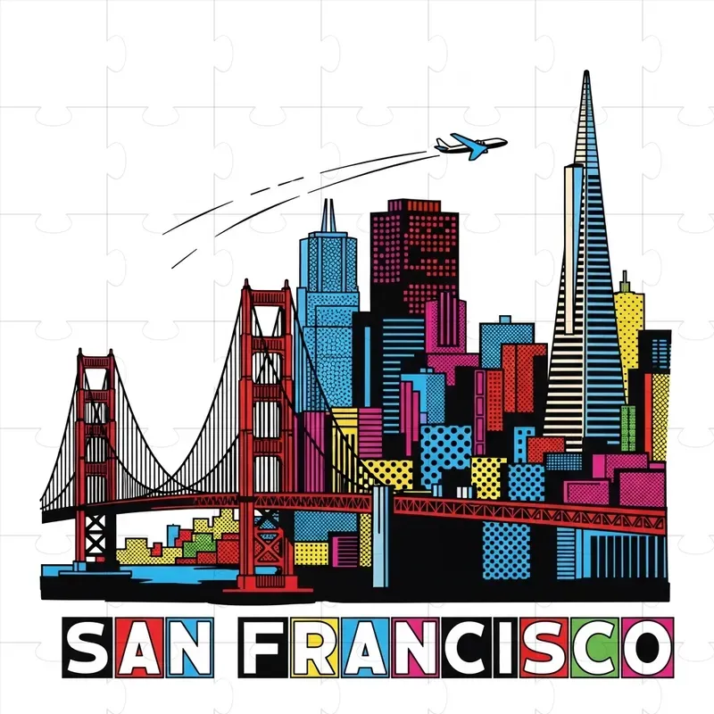 Retro Popart City Skyline Posters