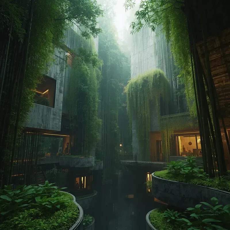 Biophilic Brutalist Architecture Concepts