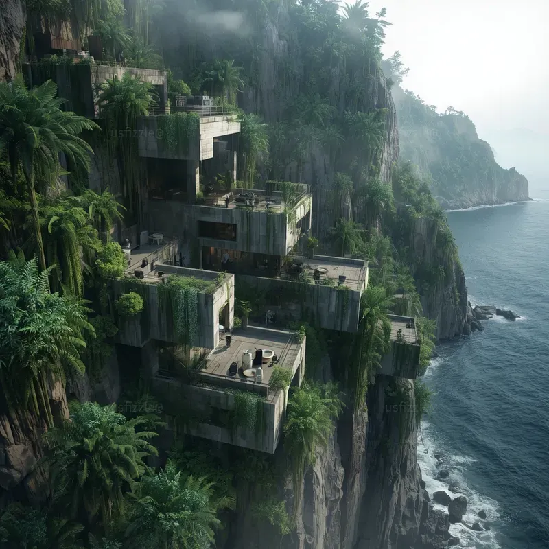 Biophilic Brutalist Architecture Concepts