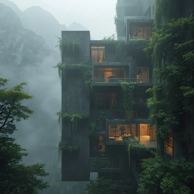 Biophilic Brutalist Architecture Concepts