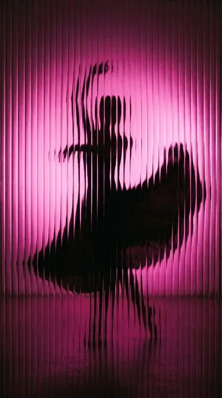 Glowing Fluted Glass Silhouettes