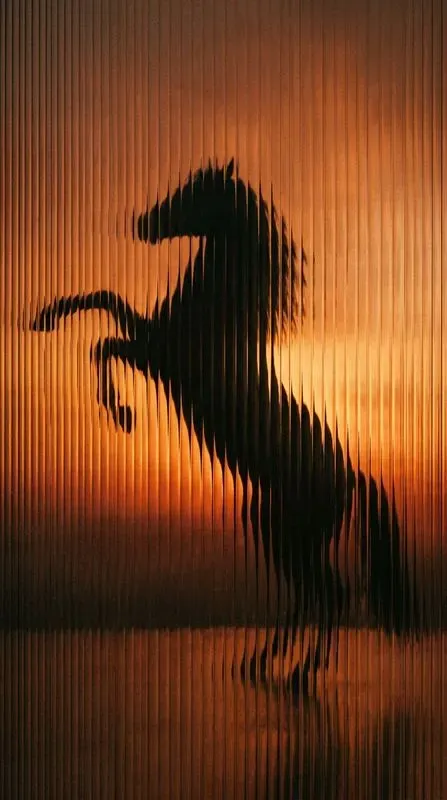 Glowing Fluted Glass Silhouettes