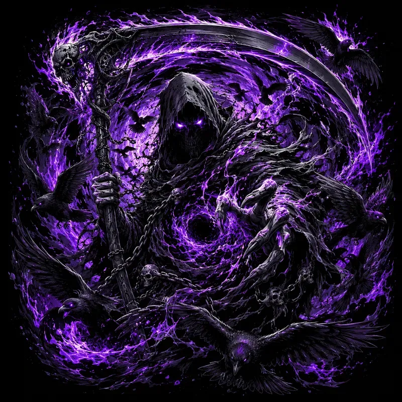 Neon Grim Reaper Tshirt Design Collections