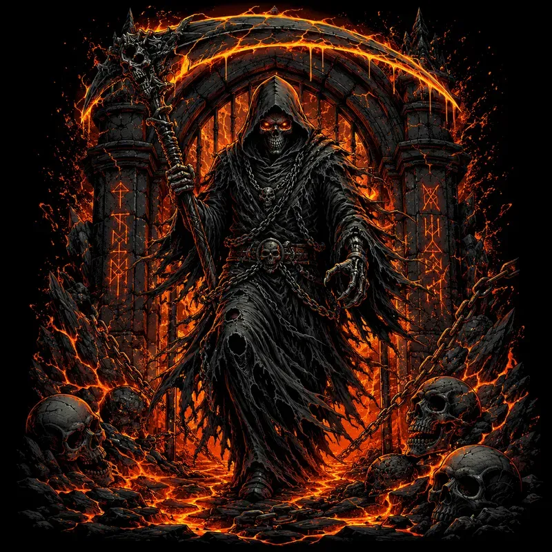 Neon Grim Reaper Tshirt Design Collections