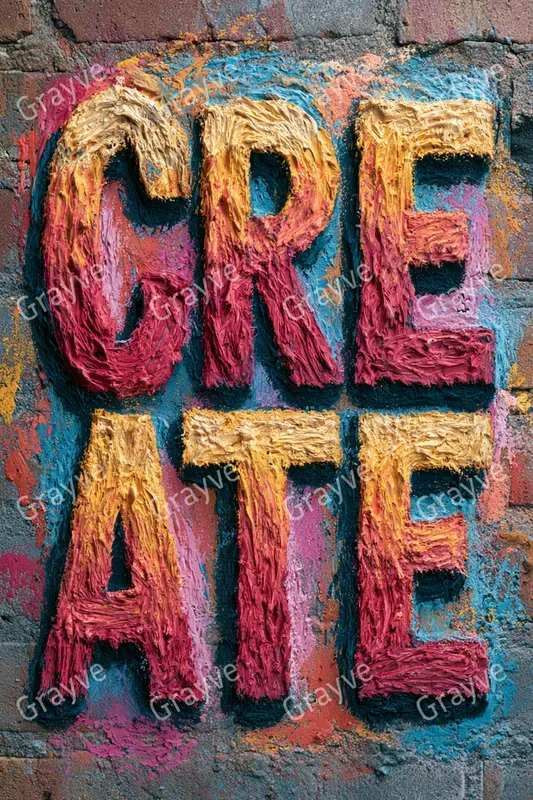 Vibrant Crayon Typography Art