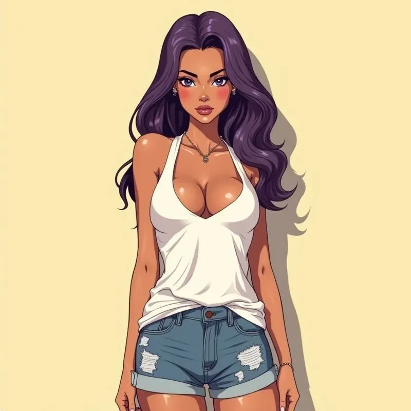 Stylish Anime Girls Cartoon Beauty Girls