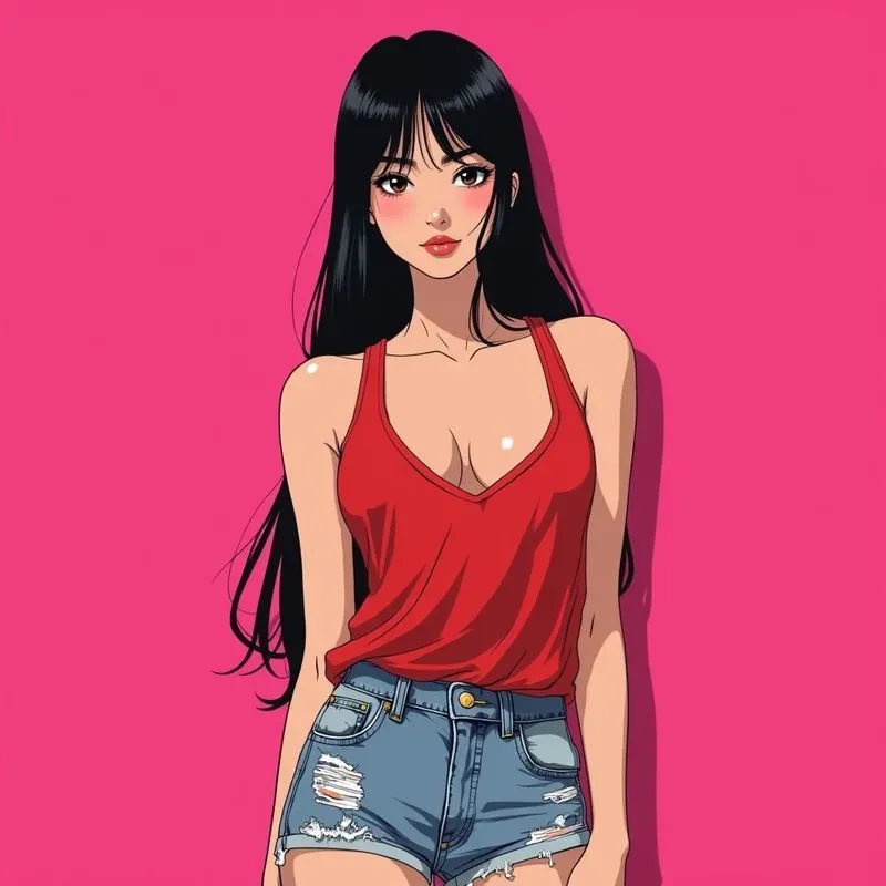 Stylish Anime Girls Cartoon Beauty Girls