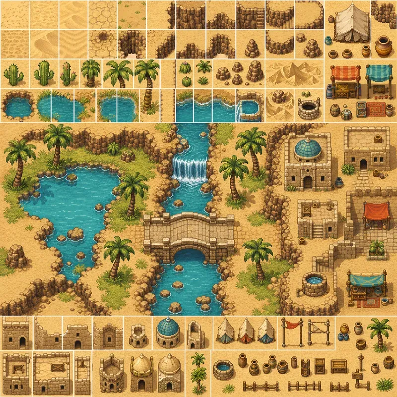 16 Bit RPG Overworld Tilesets With Studios