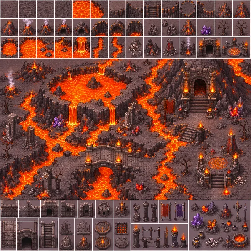 16 Bit RPG Overworld Tilesets With Studios