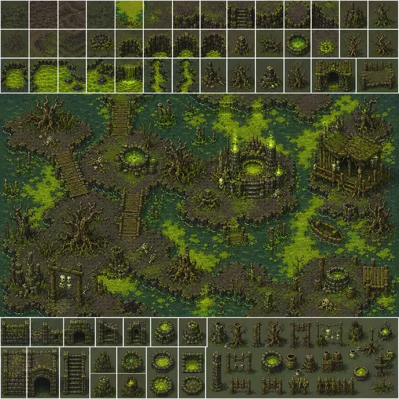 16 Bit RPG Overworld Tilesets With Studios