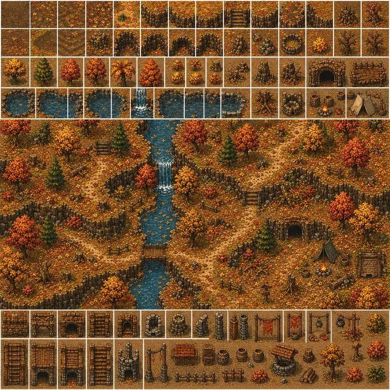 16 Bit RPG Overworld Tilesets With Studios