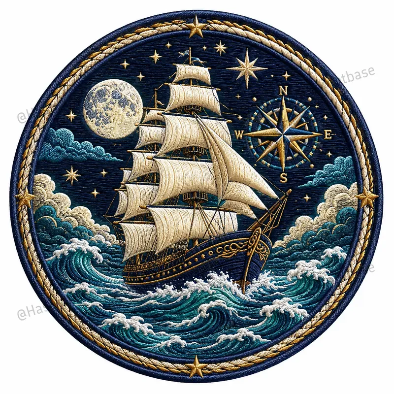 Embroidery Style Circle Tshirt Designs