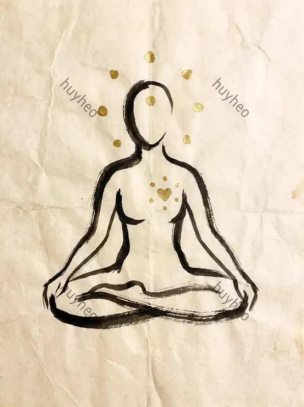 Minimalist Zen Ink Parchment Art