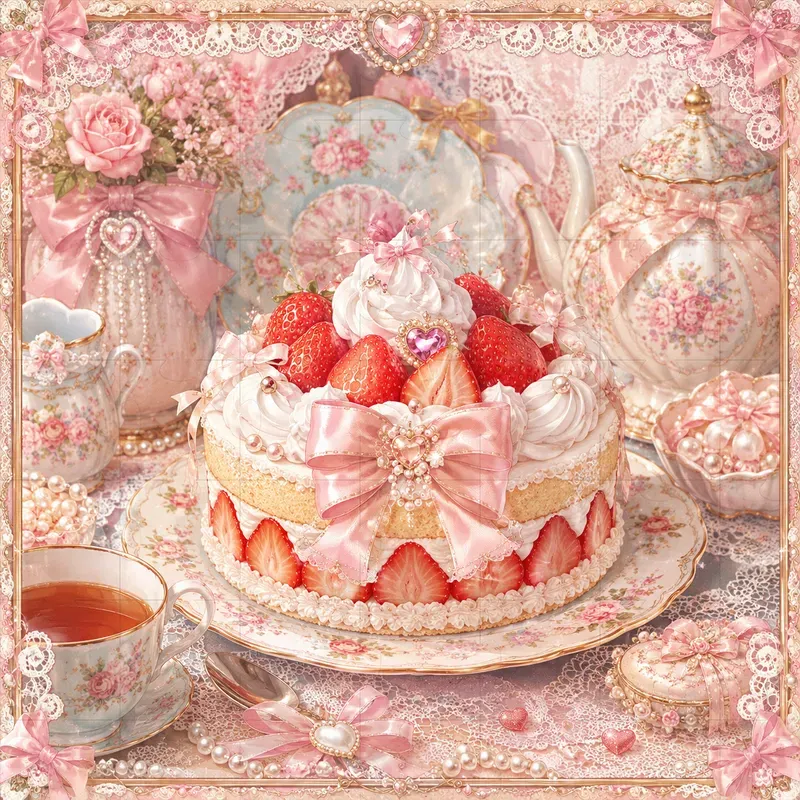 Retro Pastel Coquette Food Art