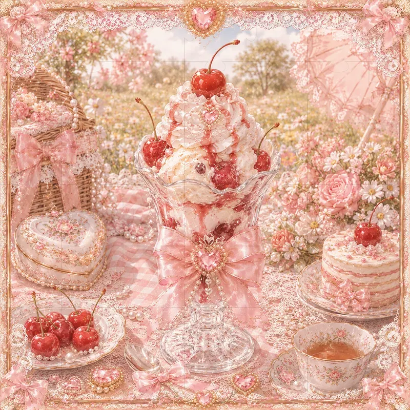 Retro Pastel Coquette Food Art