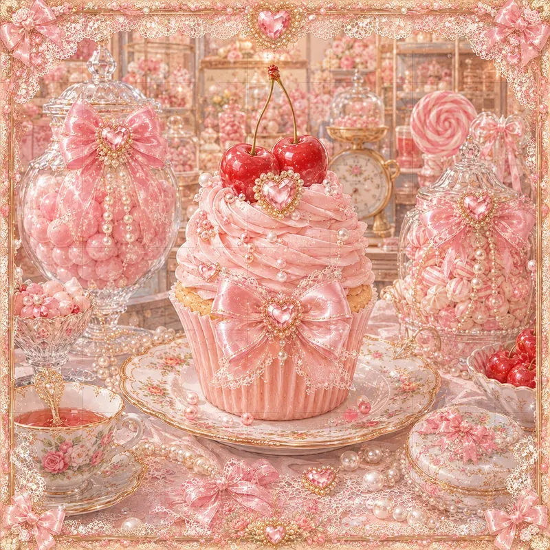 Retro Pastel Coquette Food Art