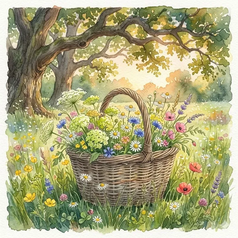 Soft Watercolor Garden Aesthetics