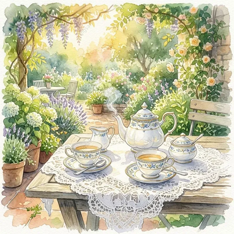 Soft Watercolor Garden Aesthetics