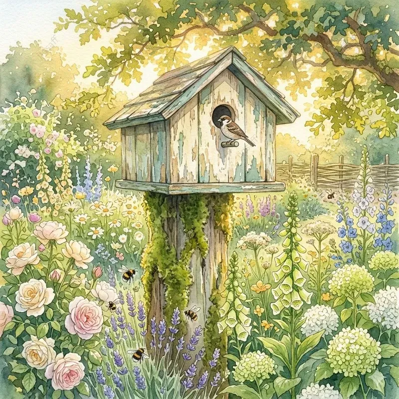 Soft Watercolor Garden Aesthetics