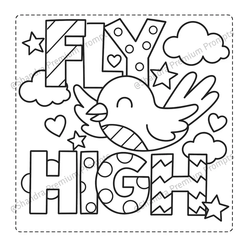 Playful Motivational Kids Coloring Pages