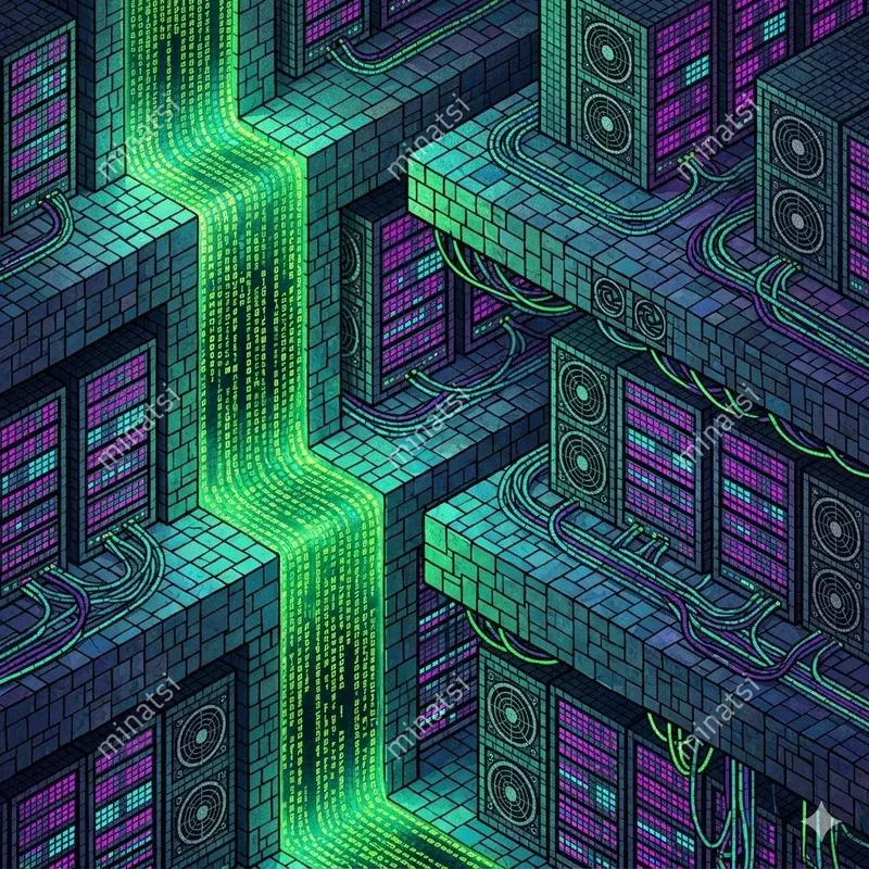 Cyberpunk Mosaic Pixel Art