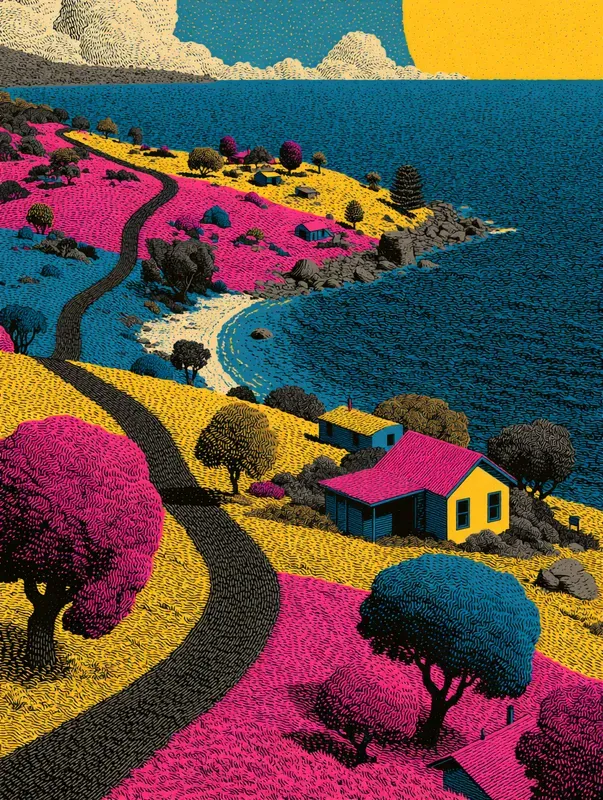 Retro Risograph Surreal Art