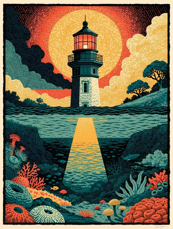 Retro Risograph Surreal Art