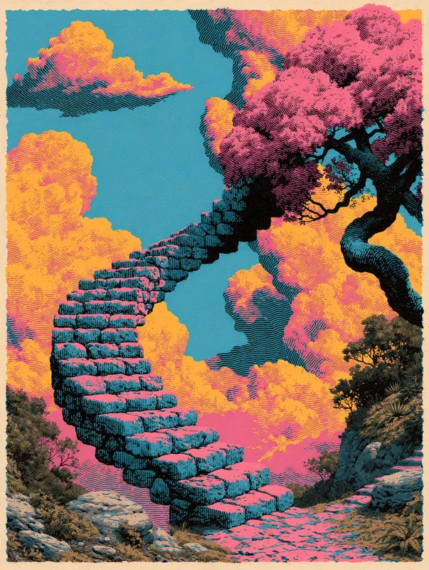 Retro Risograph Surreal Art