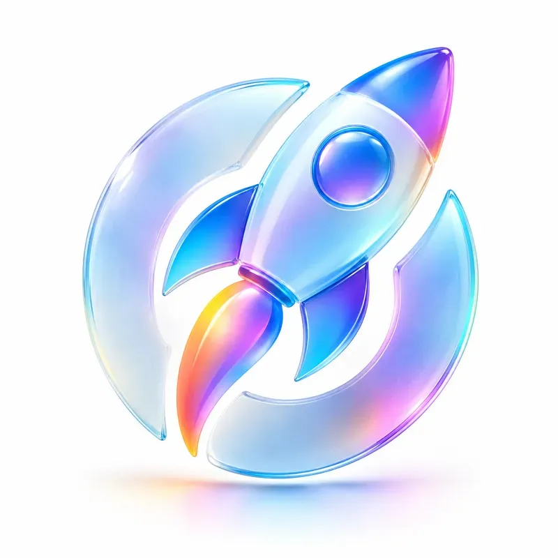 3D Glassmorphism Tech Logos