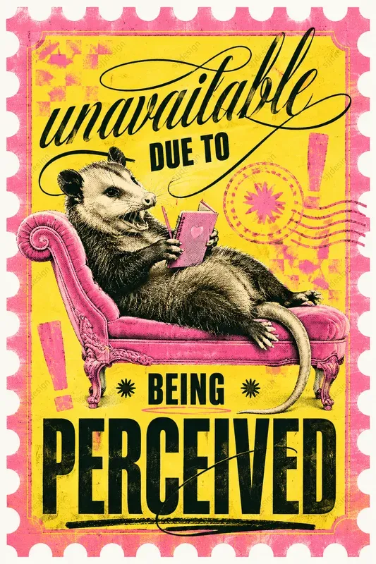 Ironic Zine Office Stamp Animal Posters
