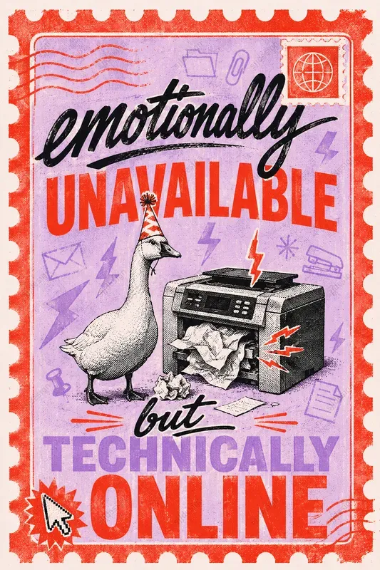 Ironic Zine Office Stamp Animal Posters