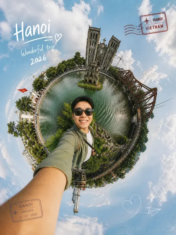 Tiny Planet Travel Selfies