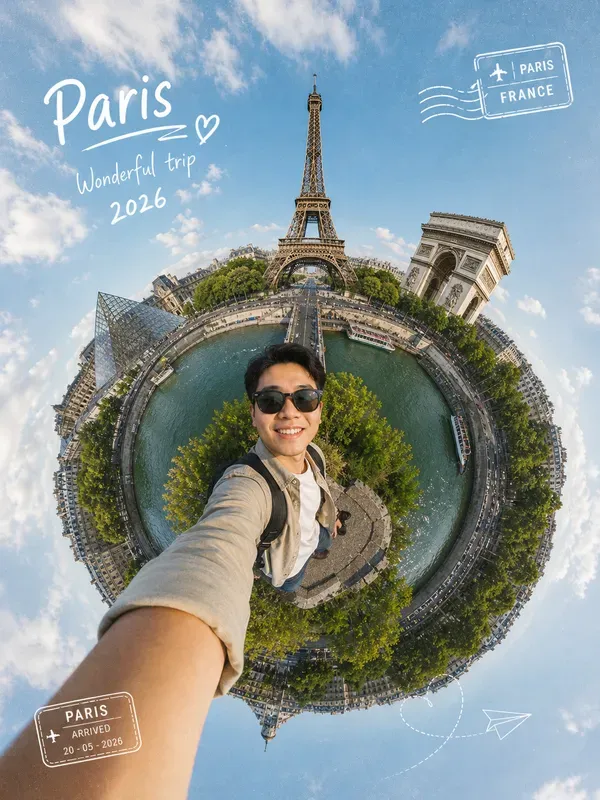 Tiny Planet Travel Selfies