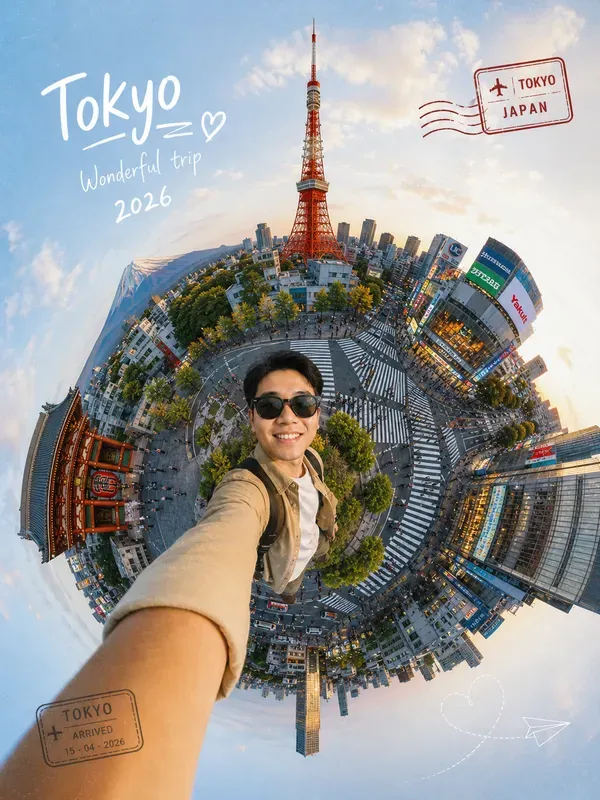 Tiny Planet Travel Selfies