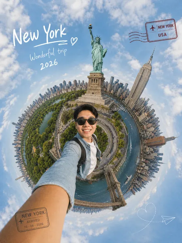 Tiny Planet Travel Selfies