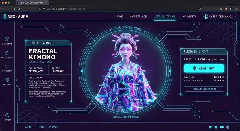 Avantgarde Digital Fashion UIs