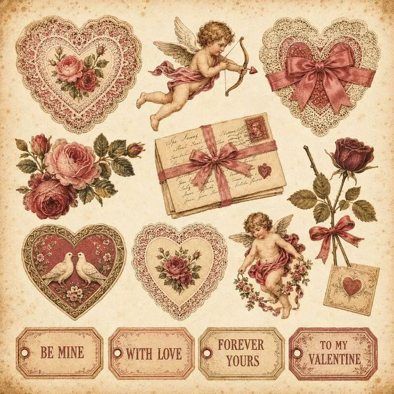 Vintage Valentine Journal Ephemera