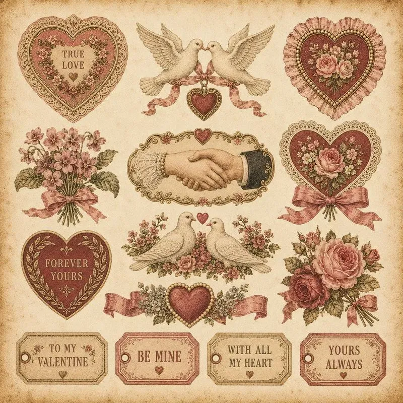 Vintage Valentine Journal Ephemera