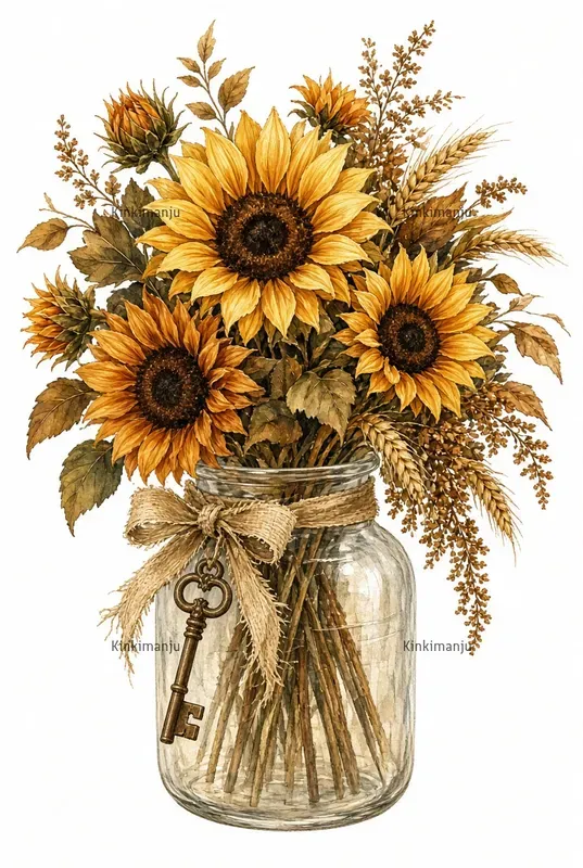 Sunflower Clipart 100 Packs For Etsy