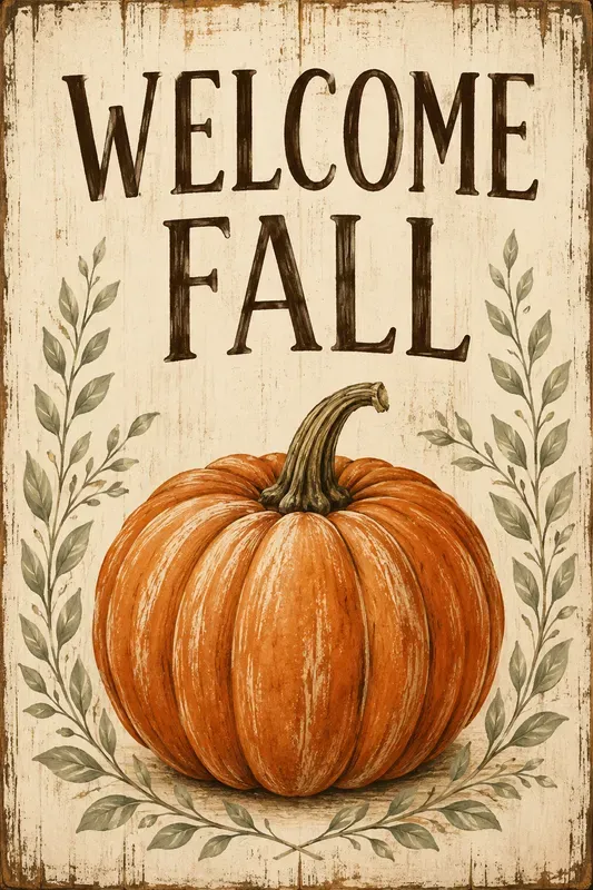 Fall Pumpkin Farmhouse Porch Signs