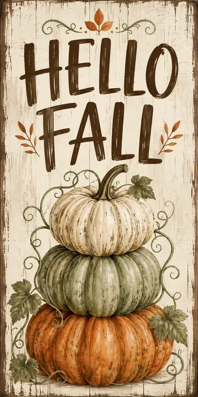 Fall Pumpkin Farmhouse Porch Signs