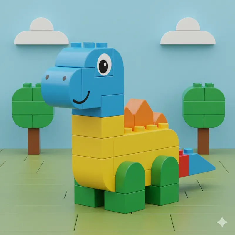 Kids Brick Toy Style Illustrations