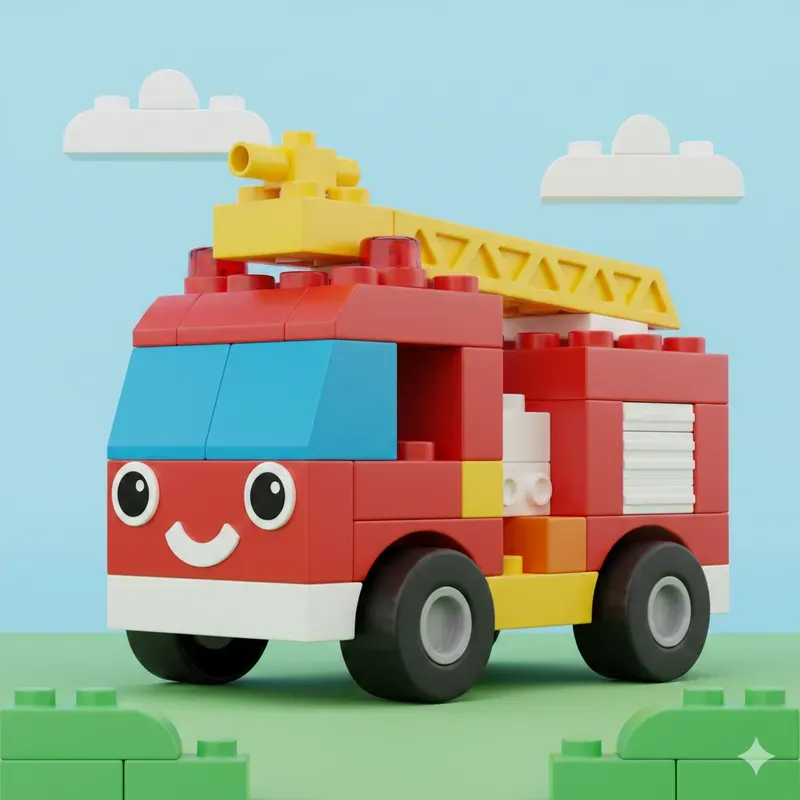 Kids Brick Toy Style Illustrations