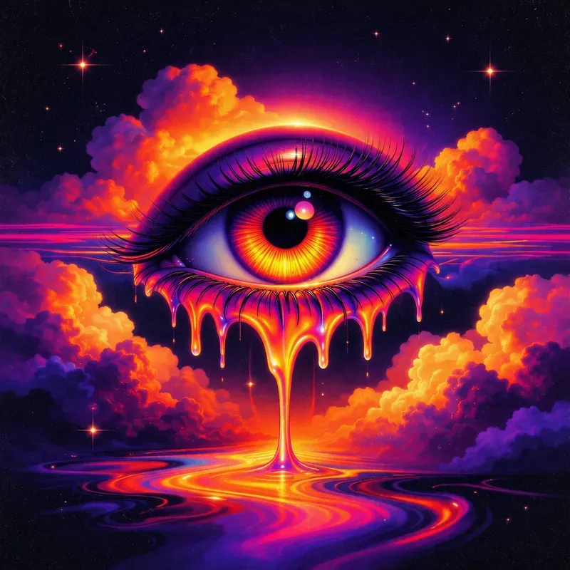 Synthwave Surreal Dripping Art Generator