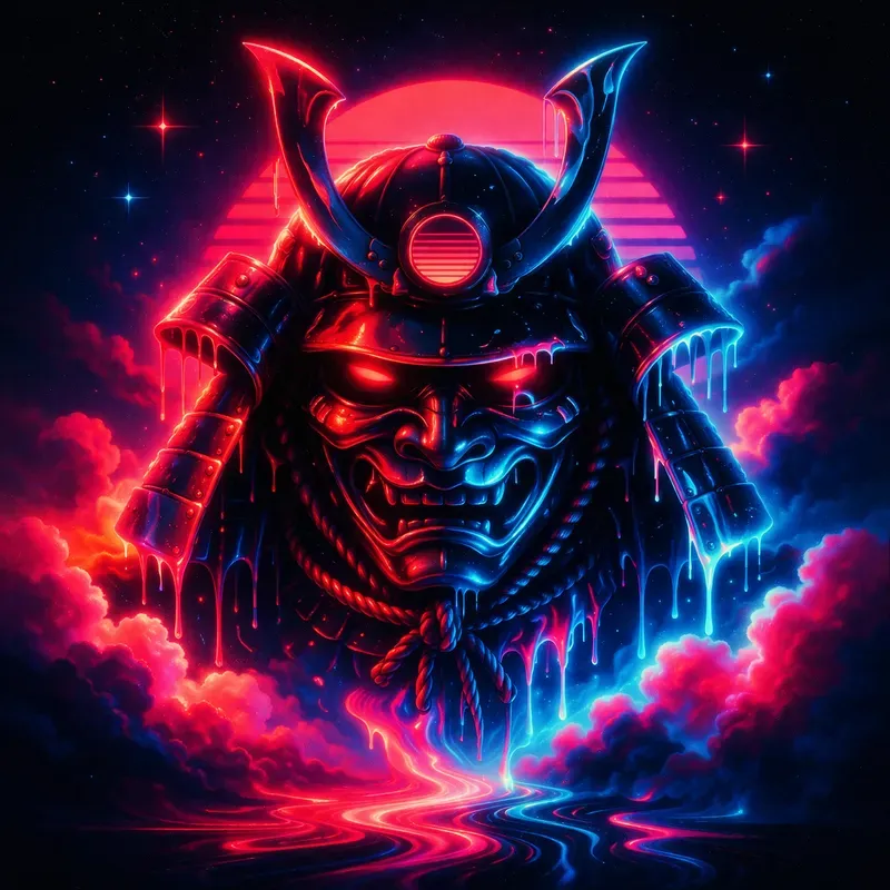 Synthwave Surreal Dripping Art Generator