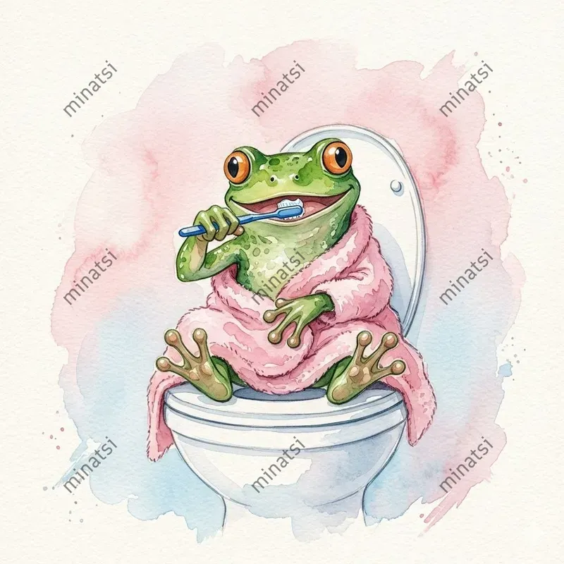 Watercolor Bath Reptile Characters