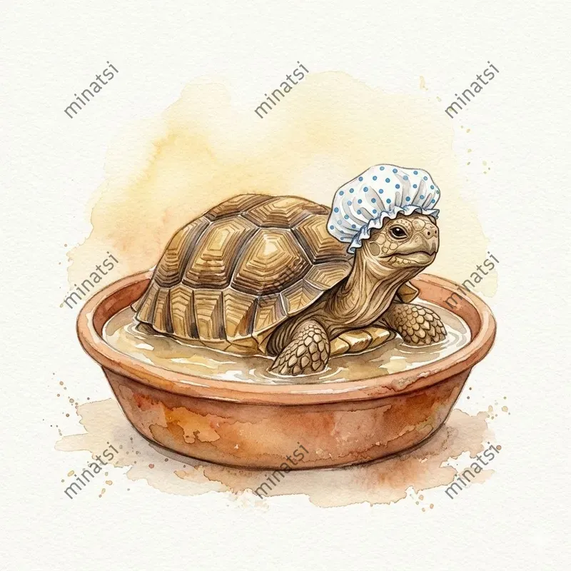 Watercolor Bath Reptile Characters